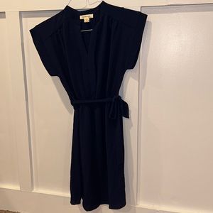 Juniors Monteau Navy Tie Waist  Dress